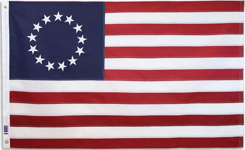 Betsy Ross Sewn & Embroidered Flag