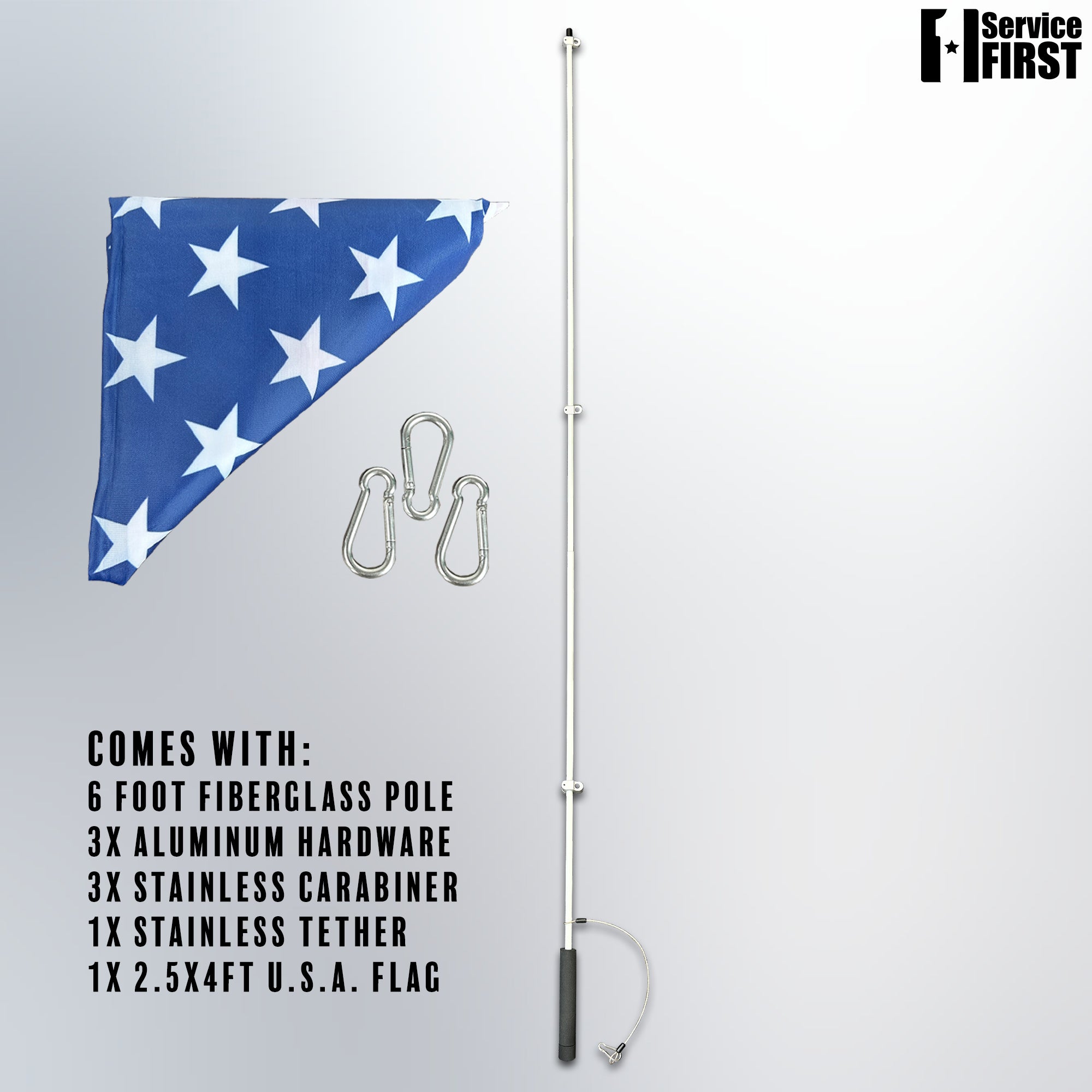 Boat Flagpole- Rod Holder Fiberglass Flagpole