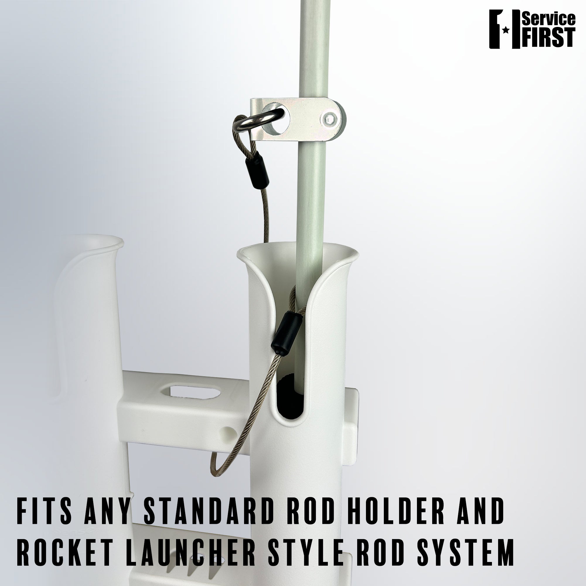 Boat Flagpole- Rod Holder Fiberglass Flagpole