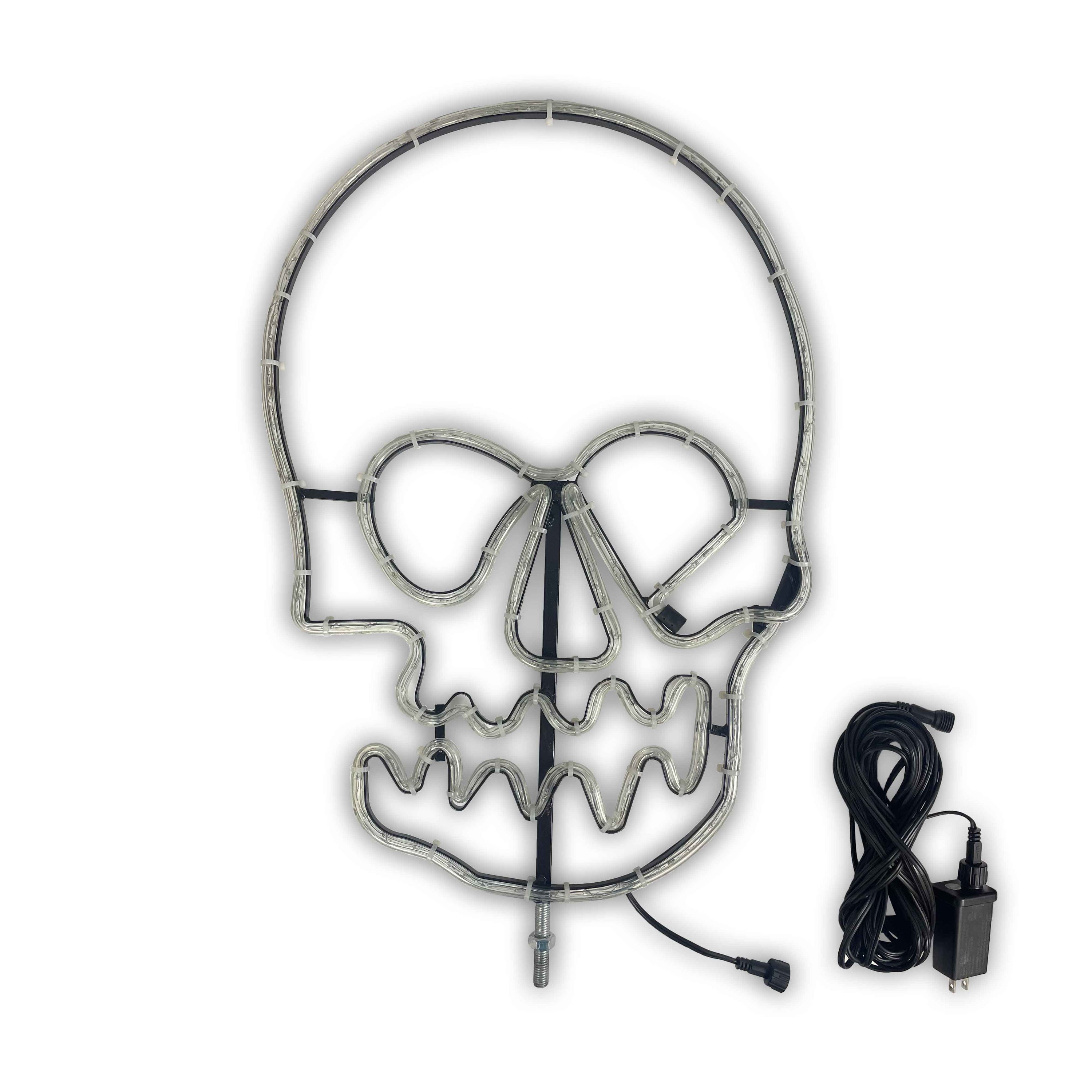 Halloween Skull Flagpole Finial & Jolley Roger Flag