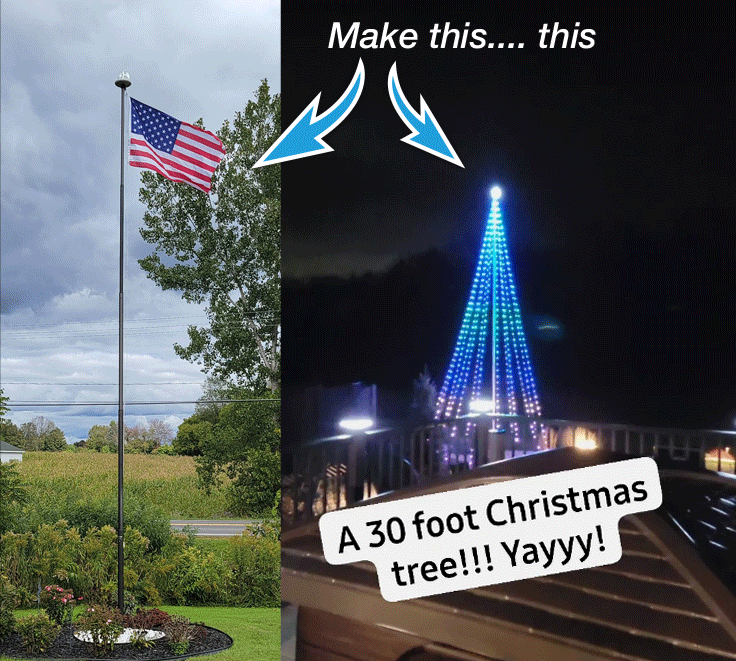 Dream Flagpole Christmas Tree Lights Gen 4