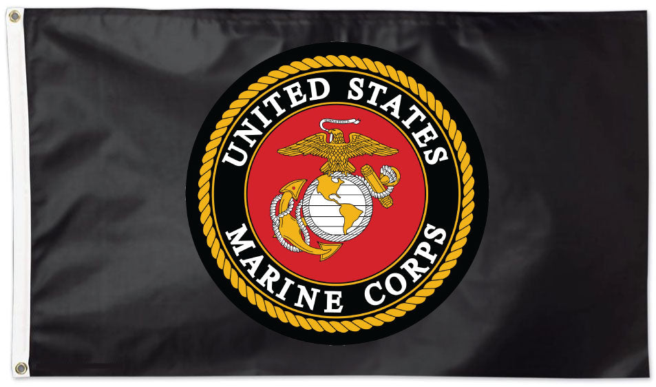 3x5 Black USMC Flag