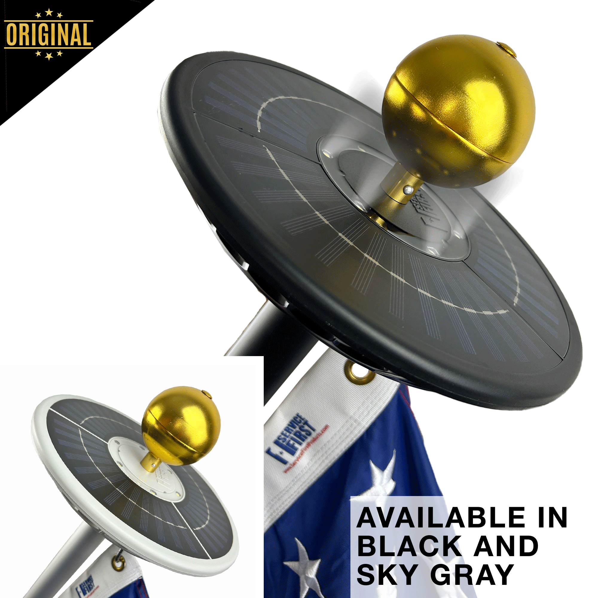 Sirius Solar Power Flagpole Light