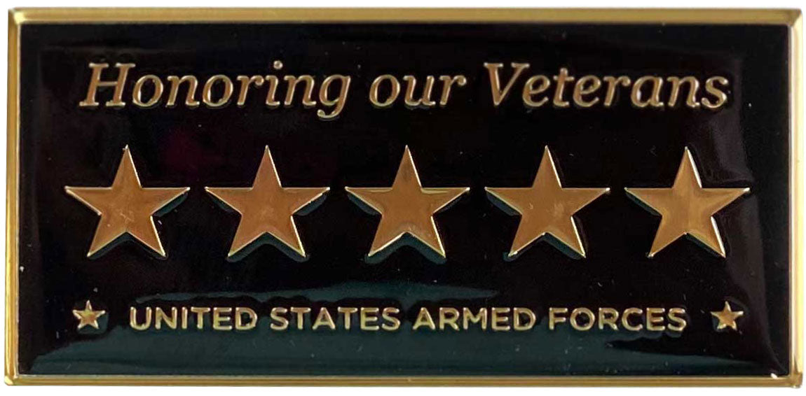 Memorial Flagpole Plaques Gold/Black