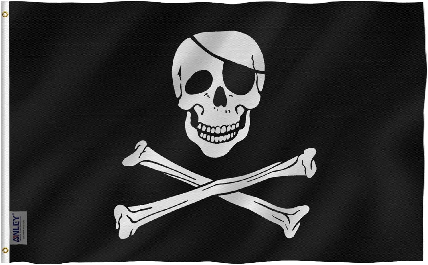 Halloween Skull Flagpole Finial &amp; Jolley Roger Flag