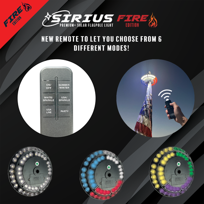 Sirius FIRE Solar Power Flagpole Light
