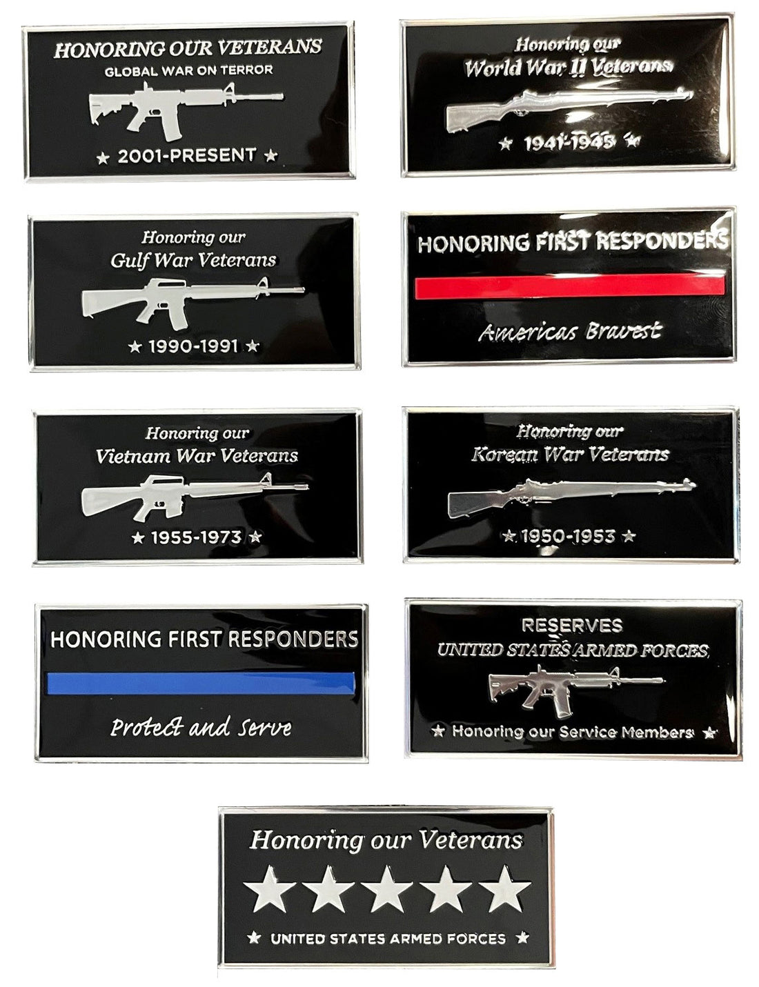 Memorial Flagpole Plaques Silver/Black