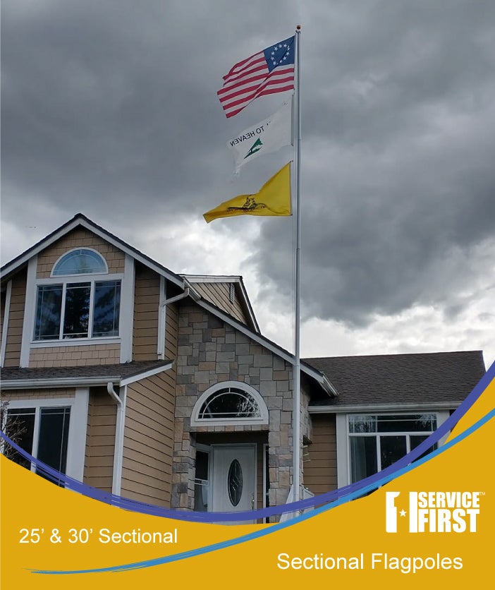 30ft Delta Sectional (Silver) Flagpole Kit
