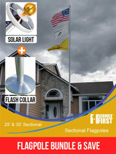 Load image into Gallery viewer, (Bundle) 25&#39; or 30&#39; Delta Sectional Flagpole Bundle (Pole, Light &amp; Flash Collar)
