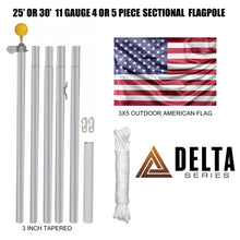 Load image into Gallery viewer, 30ft Delta Sectional (Silver) Flagpole Kit
