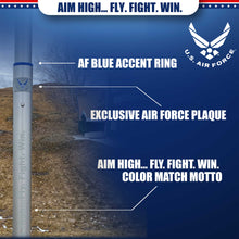 Load image into Gallery viewer, BUNDLE 25&#39; Delta TELESCOPING Flagpole AIR FORCE Edition (Silver) (Pole, Light &amp; Flash Collar)**Ships March 10th
