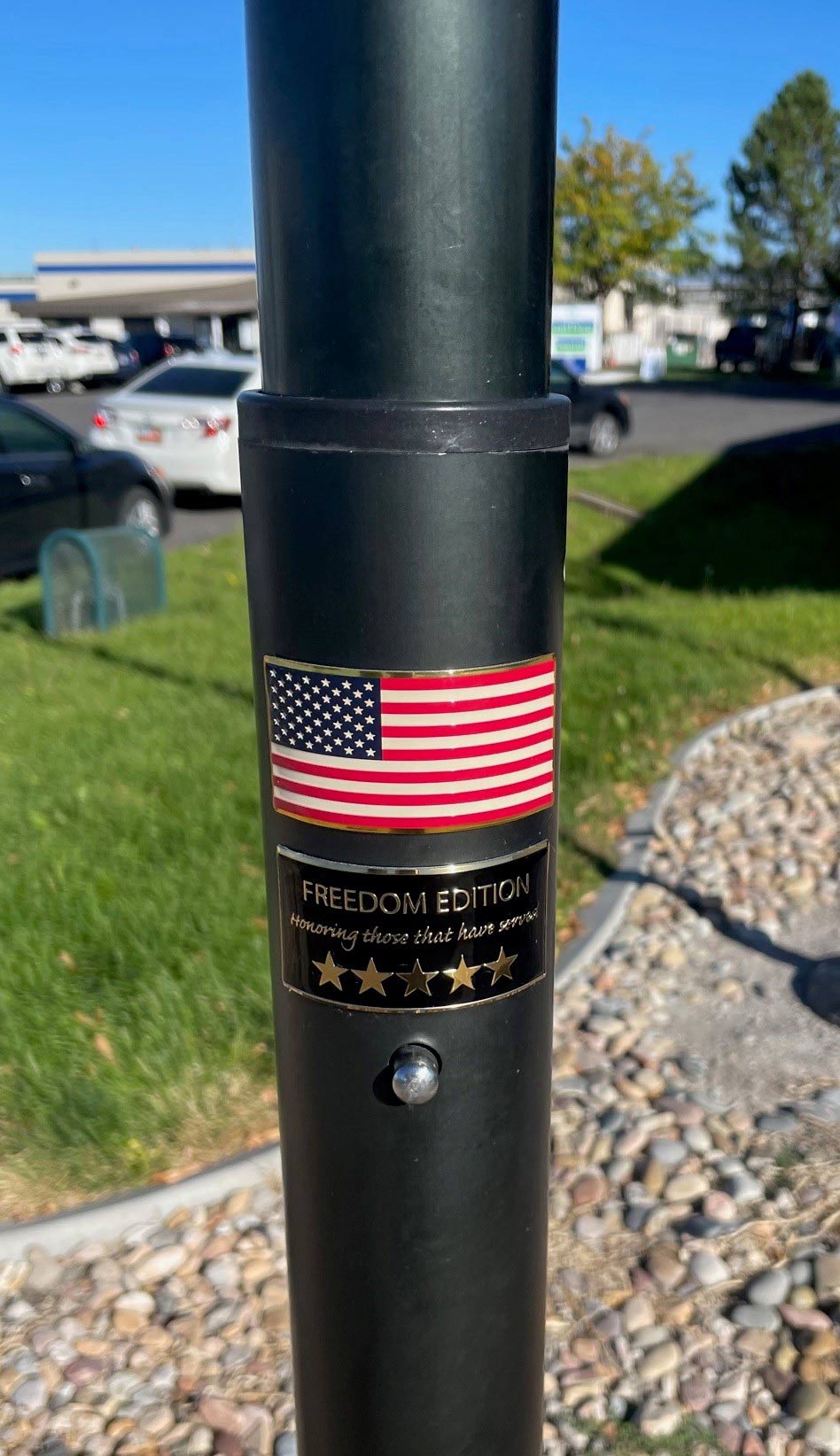 Memorial Flagpole Plaques Gold/Black