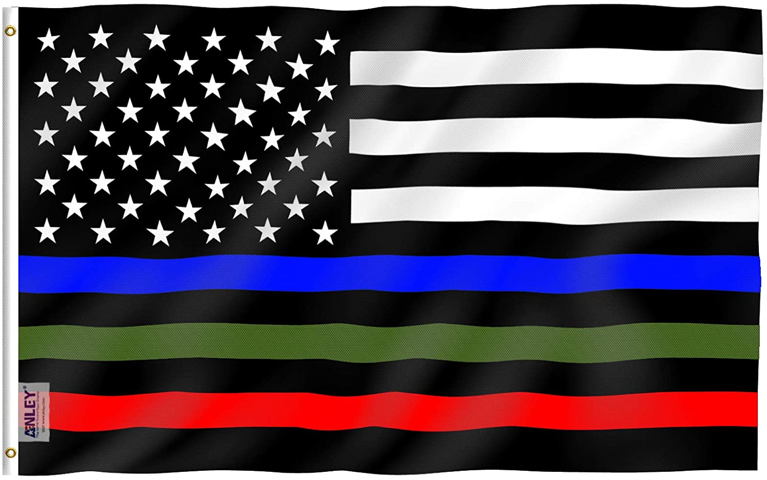 3x5 Blue Red Green Line Flag