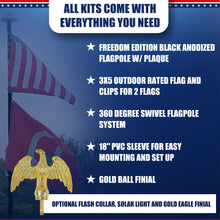 Load image into Gallery viewer, 20&#39; or 25&#39; Delta Telescoping &quot;Freedom Edition&quot; (Black) Flag Pole Kit
