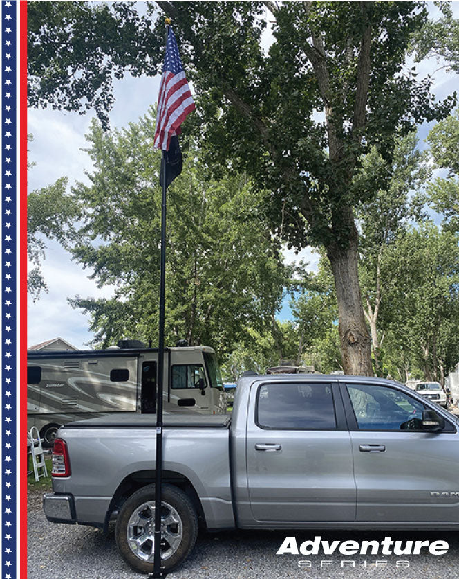 Adventure Series portable 20' Telescoping Flagpole Package
