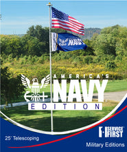 Load image into Gallery viewer, 25&#39; Delta TELESCOPING Flagpole NAVY Edition (Silver)**Ships March 10th
