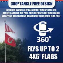 Load image into Gallery viewer, 20ft Delta Telescoping (Silver) Flagpole Kit
