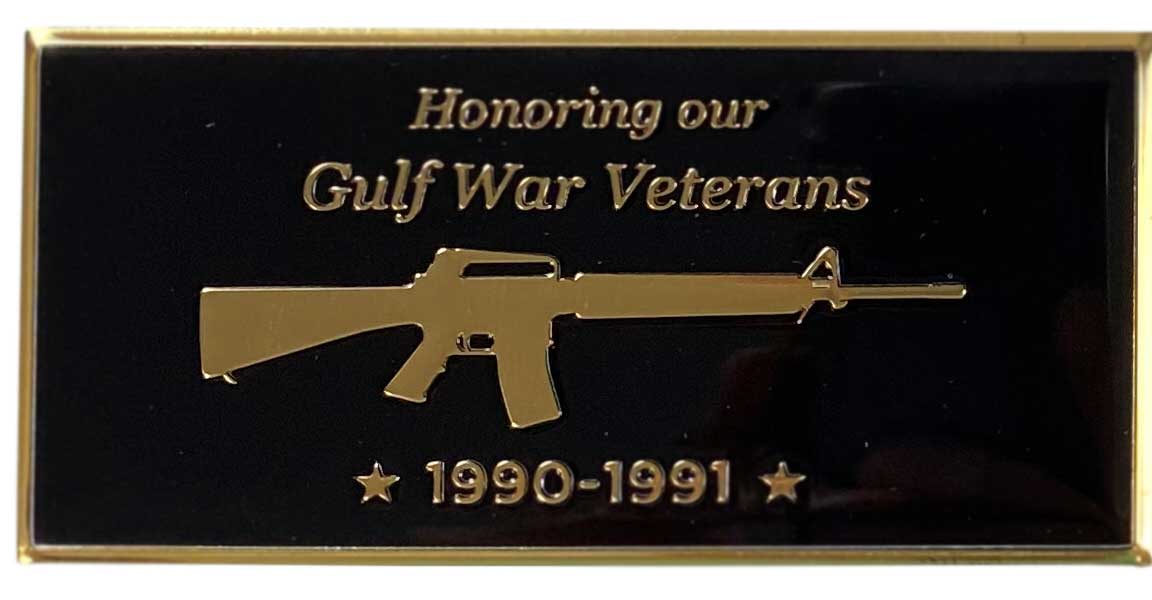 Memorial Flagpole Plaques Gold/Black