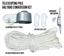 Load image into Gallery viewer, (Bundle) 20&#39; or 25&#39; Delta Telescoping Flagpole Bundle SILVER (Pole, Light &amp; Flash Collar)
