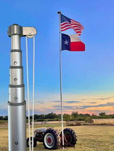 Load image into Gallery viewer, (Bundle) 20&#39; or 25&#39; Delta Telescoping Flagpole Bundle SILVER (Pole, Light &amp; Flash Collar)
