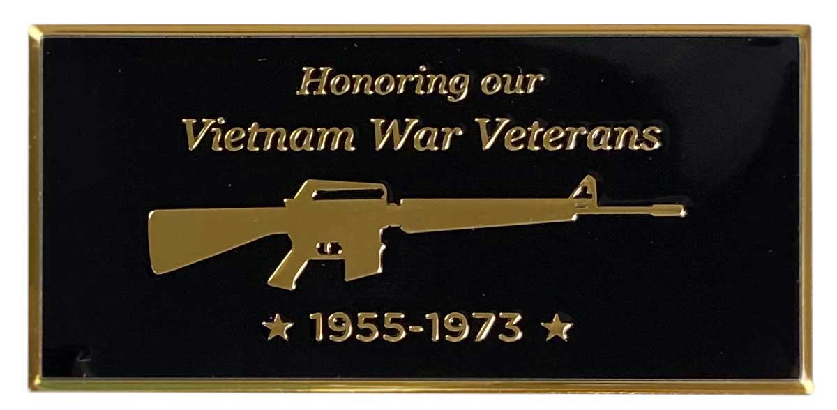 Memorial Flagpole Plaques Gold/Black