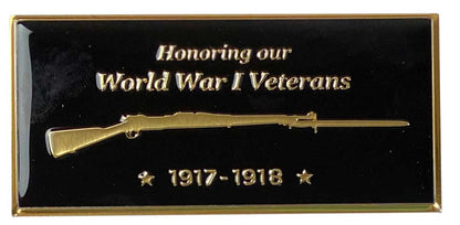 Memorial Flagpole Plaques Gold/Black