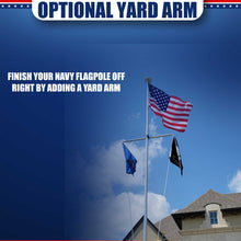 Load image into Gallery viewer, BUNDLE 25&#39; Delta TELESCOPING Flagpole NAVY Edition (Silver) (Pole, Light &amp; Flash Collar)**Ships March 10th
